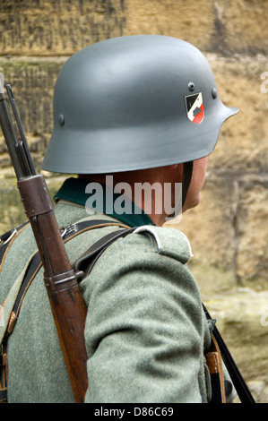 Rückseite des deutschen Infanteristen in Haworth 2013 Stockfoto