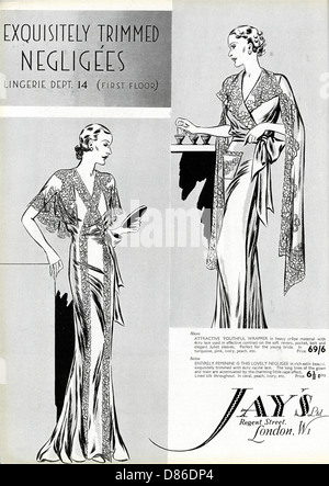 Anzeige für Jays Negligees 1936 Stockfoto