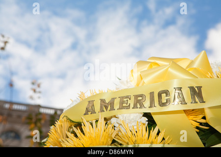 Blumen-Kranz für Veteranen Tag New York City Stockfoto