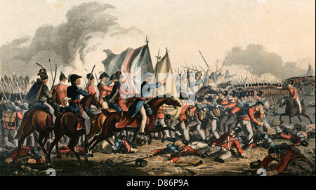 Der Herzog von Wellington bei der Schlacht von Waterloo, 1815. Stockfoto