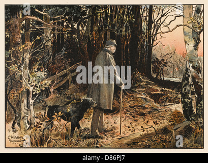 Otto von Bismarck (1815 - 1898), auf seinen Anwesen. Stockfoto