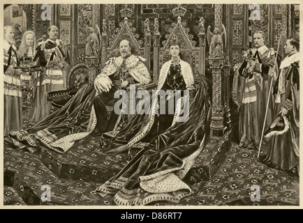 König Edwards erste Eröffnung des Parlaments 1901 Stockfoto