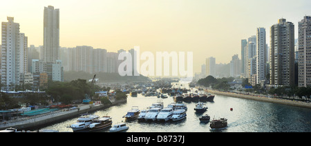 Aberdeen ist eine Stadt auf der Südküste von Hong Kong Island und Stockfoto