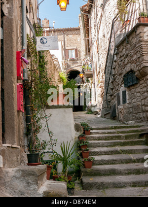 Die mittelalterlichen Mauern umgebene Stadt Viterbo, Umbrien, Italien Stockfoto