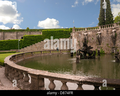 Die bezaubernden Gärten der Villa Lante in Bagnaia, Umbrien, Italien Stockfoto