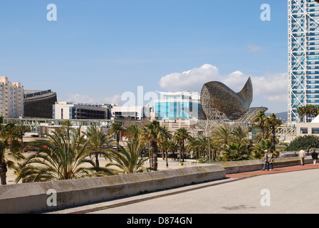 Moderne Gebäude von Marina von Barceloneta. Barcelona. Katalonien. Spanien Stockfoto