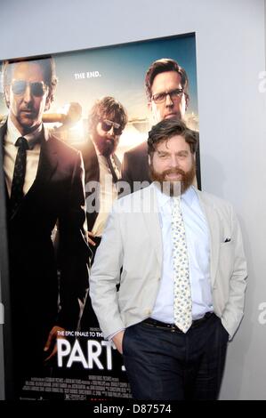 Los Angeles, Kalifornien, USA. 20. Mai 2013. Zach Galifianakis im Ankunftsbereich für THE HANGOVER: Teil III-Premiere, Westwood Village Theater, Los Angeles, CA 20. Mai 2013. Foto von: Michael Germana/Everett Collection/Alamy Live-Nachrichten Stockfoto