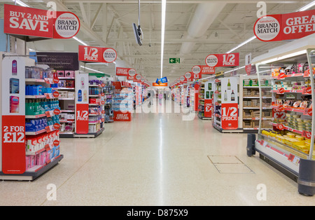 Sainsbury Supermarkt Interieur, UK Stockfoto