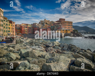 Der alte Fischerei Dorf Boccadasse Genua Stockfoto