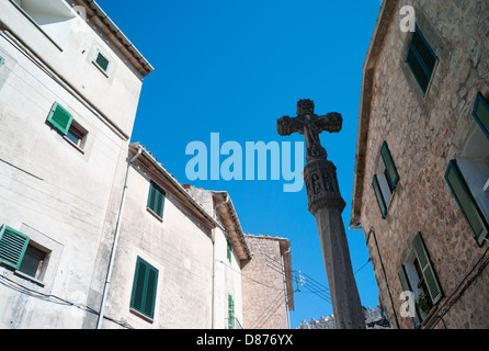 Balearen Christentum Mallorca Spanien Valdemossa cross Altstadt Stockfoto