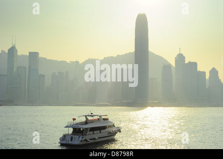 Hongkong in den Sonnenschein Tag. Hintergrundbeleuchtung Stockfoto