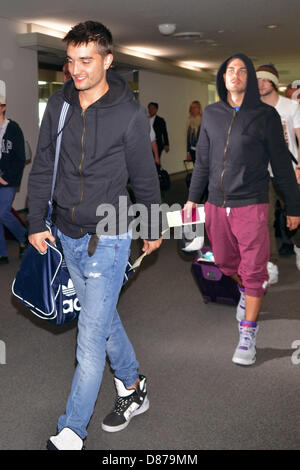 Tom Parker von The Wanted kommt am internationalen Flughafen Narita in der Präfektur Chiba, Japan am 18. Mai 2013. Stockfoto