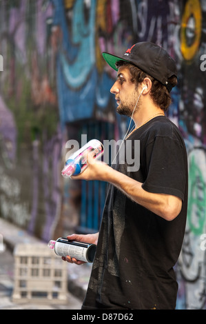 Melbournes Hosier & Rutledge Bahnen sind eine berühmte Touristenattraktion wo dürfen street Art Künstler schmücken die Wände. Stockfoto