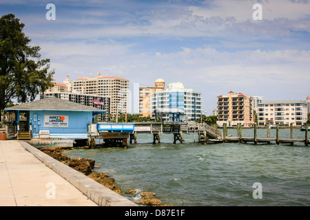 Die Innenstadt von Wolkenkratzern von Sarasota in Florida Stockfoto