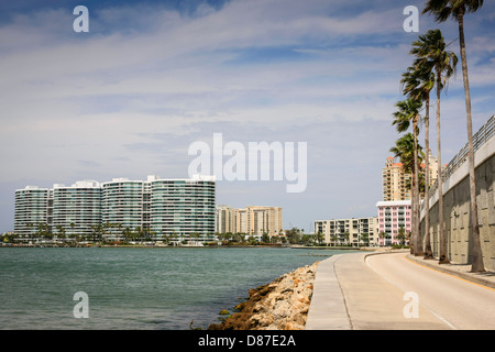 Die Innenstadt von Wolkenkratzern von Sarasota in Florida Stockfoto