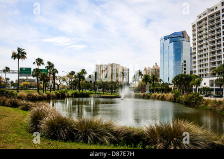 Apartments am Wasser in Downtown Sarasota Florida Stockfoto