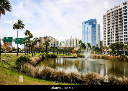 Apartments am Wasser in Downtown Sarasota Florida Stockfoto