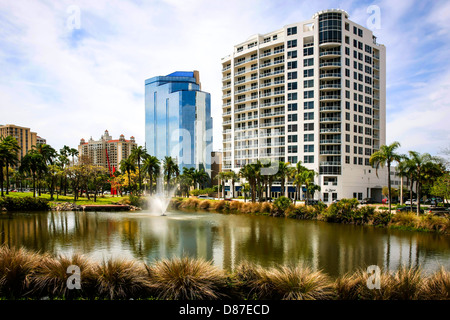 Apartments am Wasser in Downtown Sarasota Florida Stockfoto