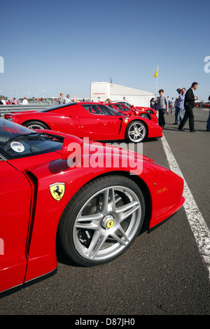 3 rote FERRARI ENZO Autos SILVERSTONE ENGLAND 17. September 2012 Stockfoto