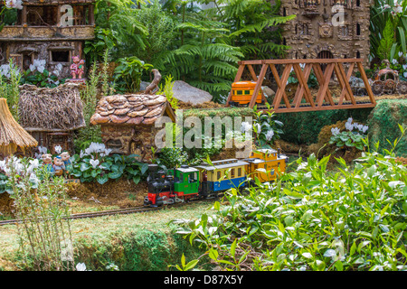 Gartenbahn am Franklin Park Conservatory in Columbus Ohio Stockfoto