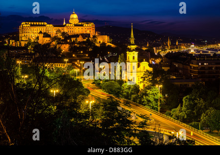 Budaer Burg in Budapest Ungarn, Blick vom Gellertberg Stockfoto