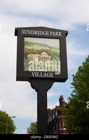 Ortsschild, Sundridge Park in der Nähe von Bromley, Kent, UK Stockfoto