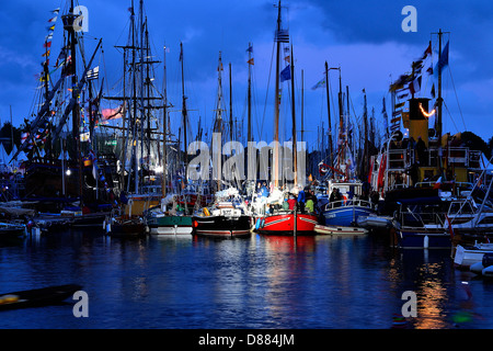 Vannes Marina während der "Semaine du Golfe" (Morbihan, Bretagne, Frankreich). Stockfoto