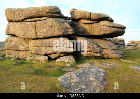 Combestone Tor, Dartmoor, Devon, England, Vereinigtes Königreich Stockfoto