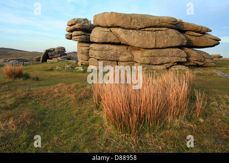 Combestone Tor, Dartmoor, Devon, England, Vereinigtes Königreich Stockfoto