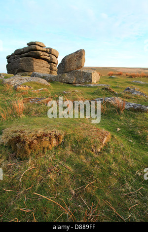 Combestone Tor, Dartmoor, Devon, England, Vereinigtes Königreich Stockfoto