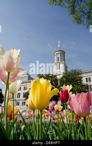 Nashville Tennessee. Tennessee State Capitol, Ostgarten. Stockfoto