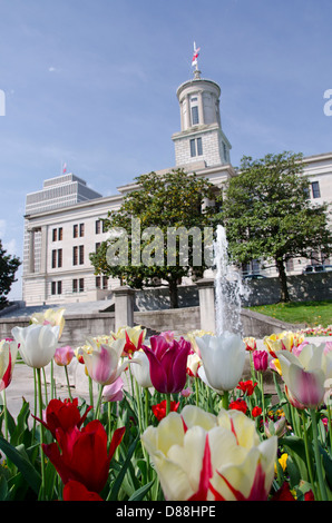 Nashville Tennessee. Tennessee State Capitol, Ostgarten. Stockfoto