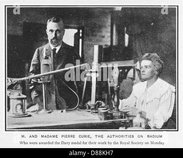 Marie und Pierre Curie Stockfoto