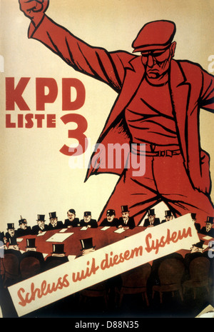 Plakat der KPD 1932 Stockfoto