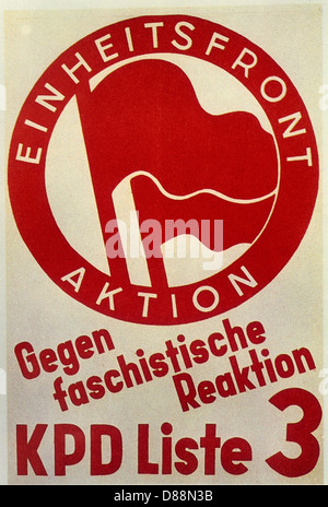 KPD-POSTER, MITTE 1932 Stockfoto