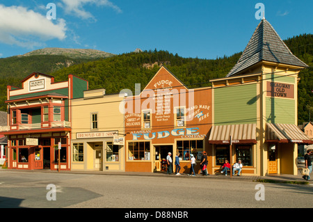 Alte Gebäude am Broadway, Skagway, Alaska, USA Stockfoto