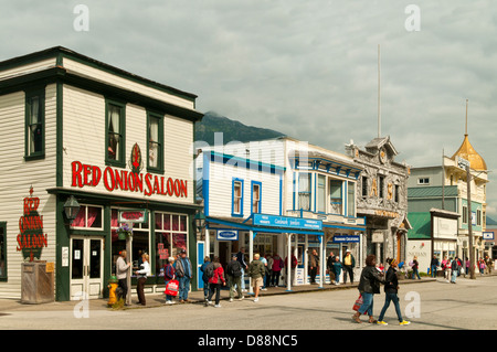 Alte Gebäude am Broadway, Skagway, Alaska, USA Stockfoto