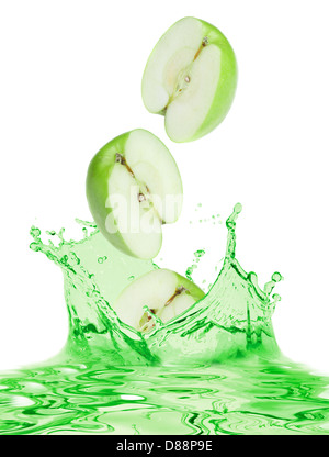 Die Äpfel fallen im eigenen Saft Stockfoto