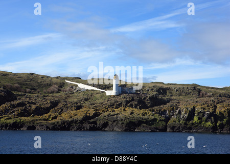 Der niedrige Leuchtturm auf der Isle of May in den Firth of Forth in Schottland Stockfoto