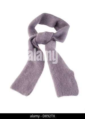 Schöne graue Schal isoliert auf weißem Hintergrund Stockfoto