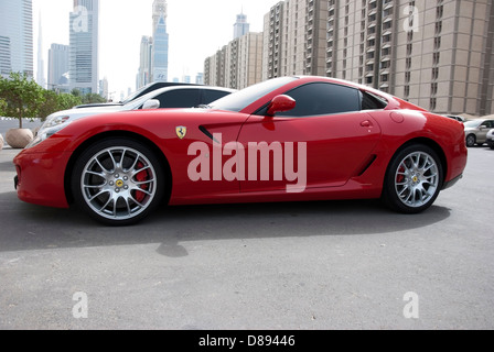 Leuchtend roten Ferrari 599 GTB Fiorano Sportwagen Stockfoto