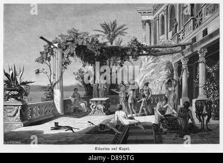 TIBERIUS AUF CAPRI Stockfoto