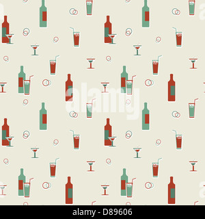 Abstrakte Vintage Musterdesign - alkoholische Getränke Stockfoto