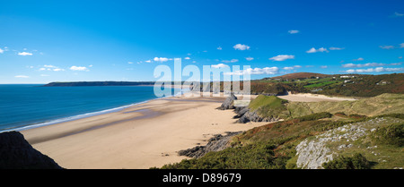 Drei Klippen Bucht Gower Swansea Wales Stockfoto