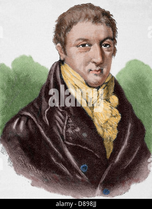 Karl Ludwig von Haller (1768-1854). War ein Schweizer Jurist. Kupferstich von H. Gedam. Universalgeschichte, 1885. Farbige. Stockfoto