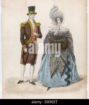 Lady in Shawl 1837 Stockfoto