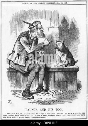 Cartoon, Launce und sein Hund (Northcote und Churchill) Stockfoto