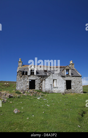 Verlassene Haus am oberen Milovaig, Glendale, Isle Of Skye, innere Hebriden, Schottland. Stockfoto