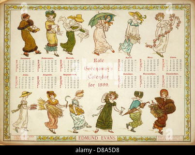 GREENAWAY KALENDER 1899 Stockfoto