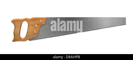 Ablängsäge isoliert auf weiss Stockfoto